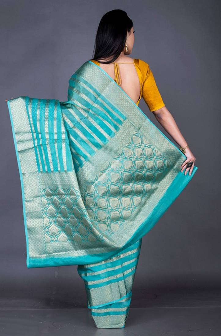 Vanarasi organza full body work zari saree