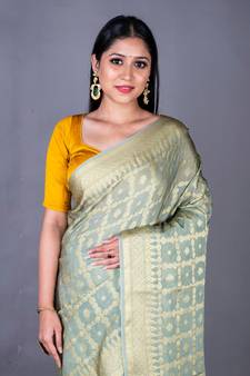 Vanarasi georgette full body work golden zari saree