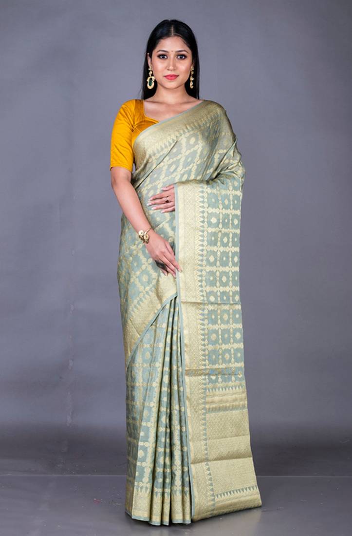 Vanarasi georgette full body work golden zari saree