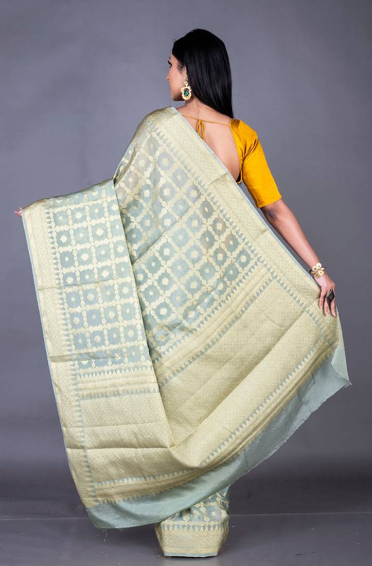 Vanarasi georgette full body work golden zari saree