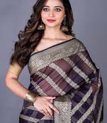 Vanarasi organza tissu golden zari full body work saree