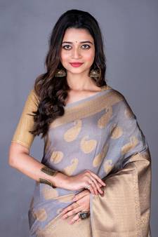 Vanarasi organza heavy border zari saree