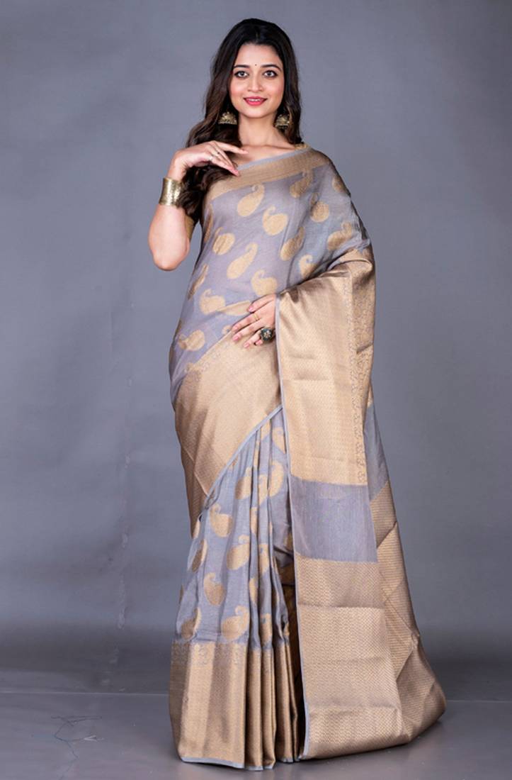 Vanarasi organza heavy border zari saree