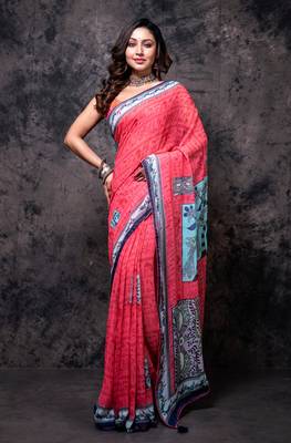 Georgette saree with digital print 1