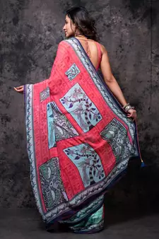 Georgette saree with digital print