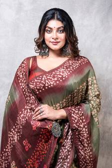Pure russian silk saree digital print