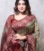 Pure russian silk saree digital print