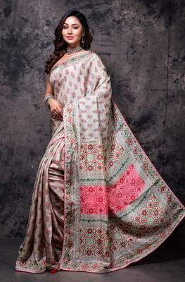Pure russian silk saree digital print 3