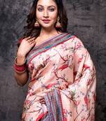 Pure russian silk saree digital print