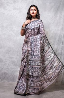 Pure russian silk saree digital print 3