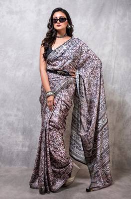 Pure russian silk saree digital print 4
