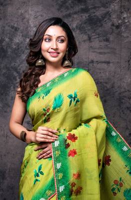 Pure viscose organza digital print saree 2
