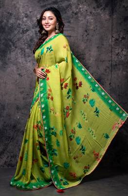 Pure viscose organza digital print saree 3
