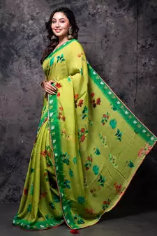 Pure viscose organza digital print saree