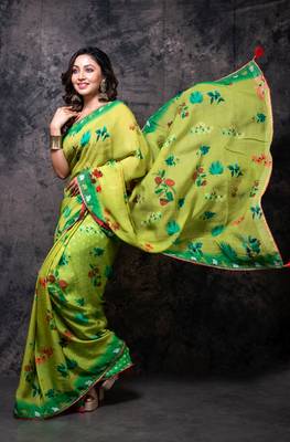 Pure viscose organza digital print saree 4