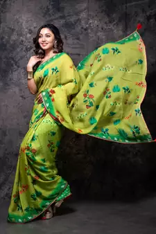 Pure viscose organza digital print saree