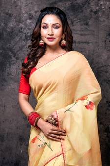 Pure viscose organza digital print saree