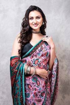 Pure viscose organza digital print saree