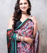 Pure viscose organza digital print saree