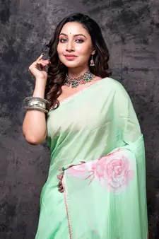 Pure viscose organza digital print saree