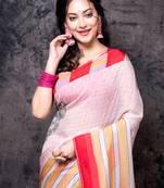 Pure viscose organza digital print saree
