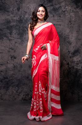 Pure viscose organza digital print saree 1