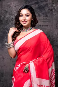 Pure viscose organza digital print saree