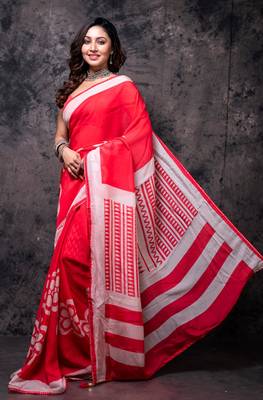 Pure viscose organza digital print saree 3