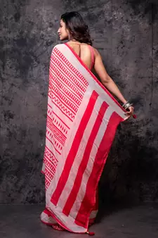 Pure viscose organza digital print saree
