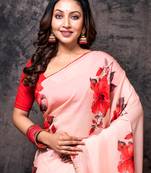 Pure viscose organza digital print saree