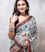 Pure viscose organza digital print saree