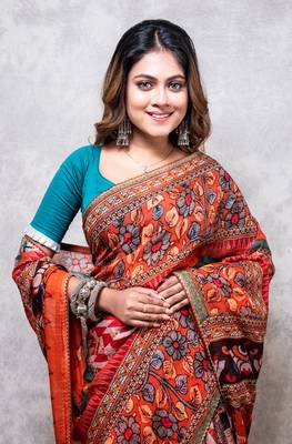 Pure viscose organza digital print saree 3