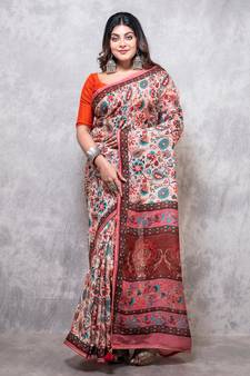 Pure viscose organza digital print saree