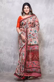 Pure viscose organza digital print saree