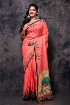 Pure viscose organza digital print saree