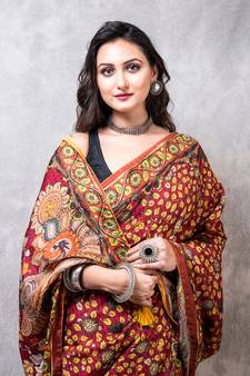 Pure dola silk saree digital print