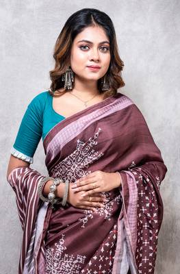 Pure dola silk saree digital print 1