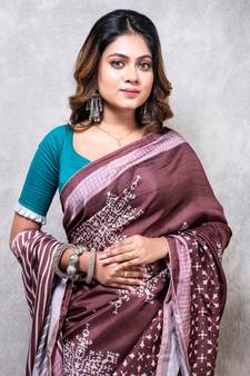 Pure dola silk saree digital print