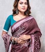 Pure dola silk saree digital print