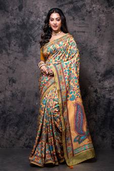 Pure dola silk saree digital print