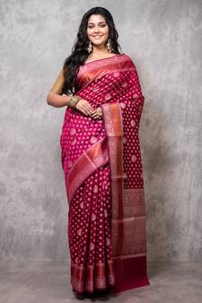 Chandari cotton resham saree
