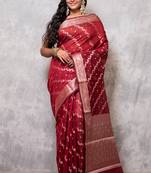 Cotton pink zari minabutti saree