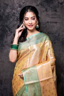 Brocket silk vanarasi saree