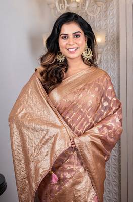 Organza heavy zari saree 1