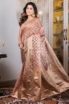 Organza heavy zari saree