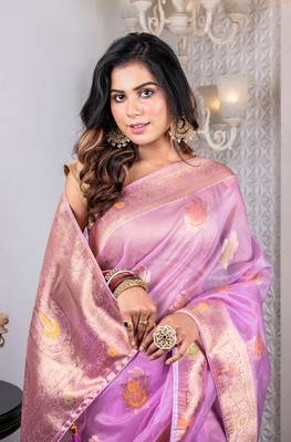 Organza heavy zari saree 1