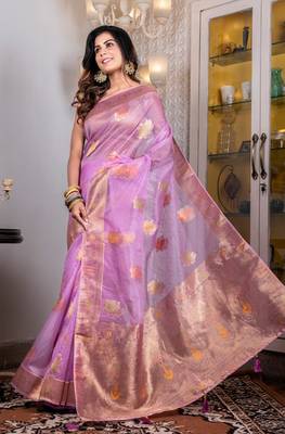 Organza heavy zari saree 3