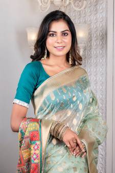 Organza heavy zari saree