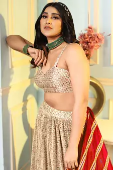 Multi Digital Printed Satin Silk Lehenga With Blouse Up To 42" Size