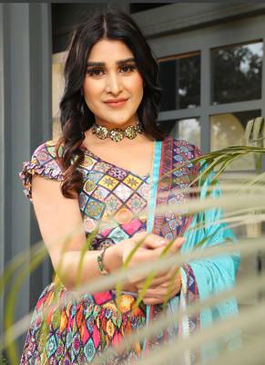 Multi Digital Printed Satin Silk Lehenga With Blouse Up To 42" Size 2